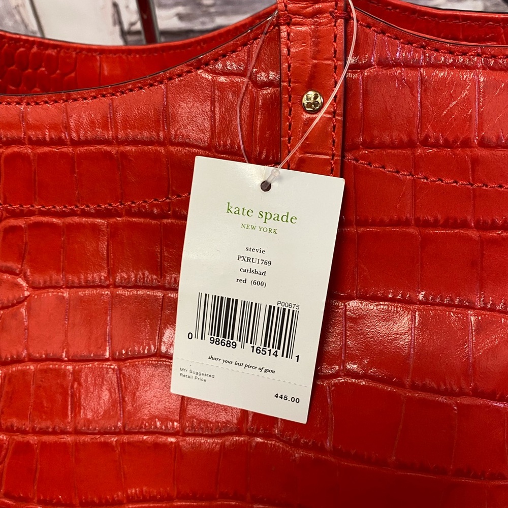 Kate Spade NY Stevie Carlsbad Red Large Satchel NWT - Picture 4 of 12